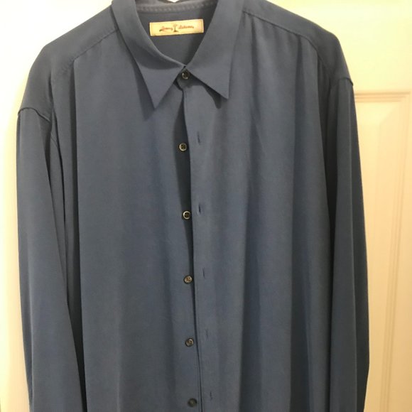 Tommy Bahama Blue Men's 100% Silk button down shirt XL - Picture 1 of 4